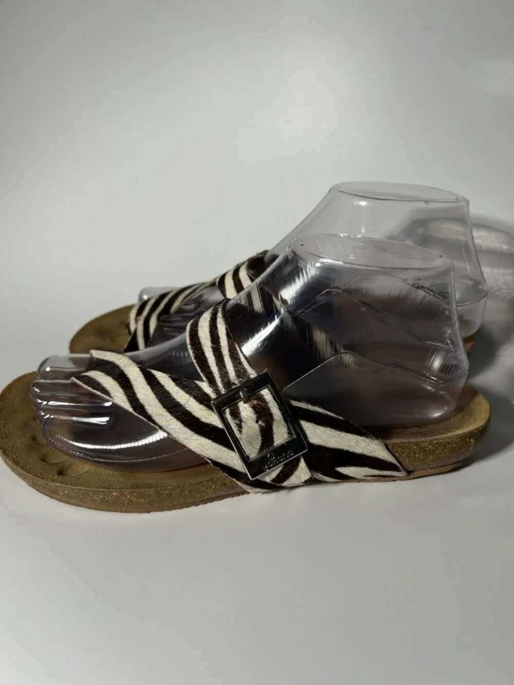 Yokono Ibiza Zebra Calf Hair Sandals Women’s Size 7.5